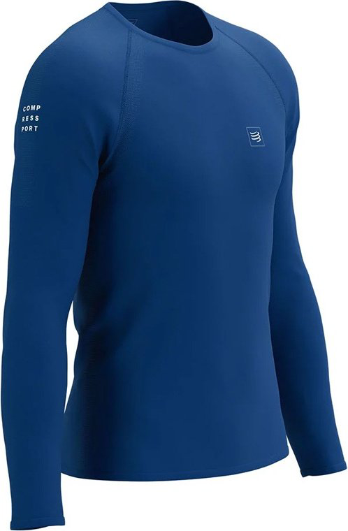 Лонгслив Compressport синий купить,NaN