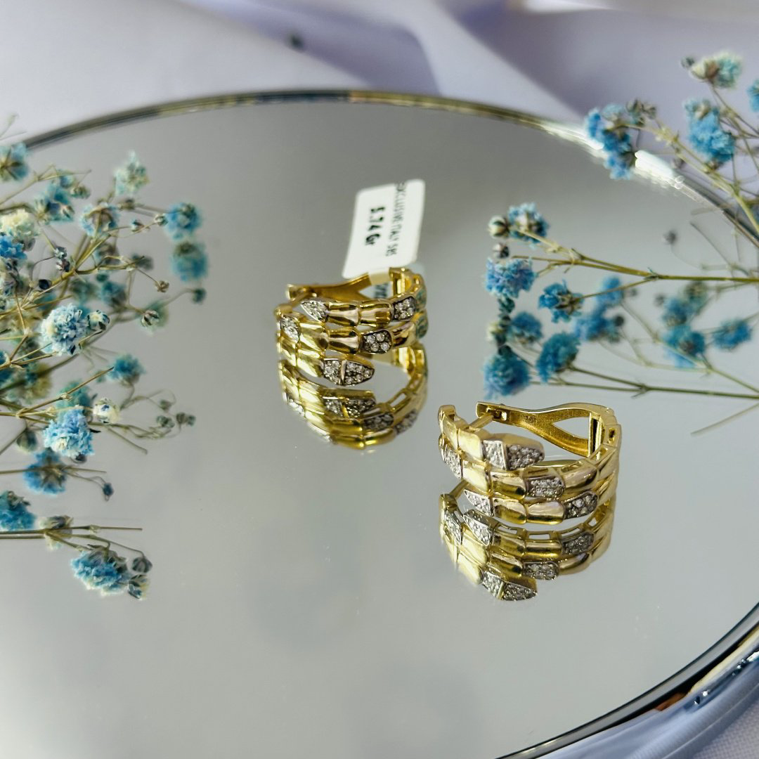 Серьги Exclusive Italy 900217630 вес 5.74 г золото, фианит купить,NaN