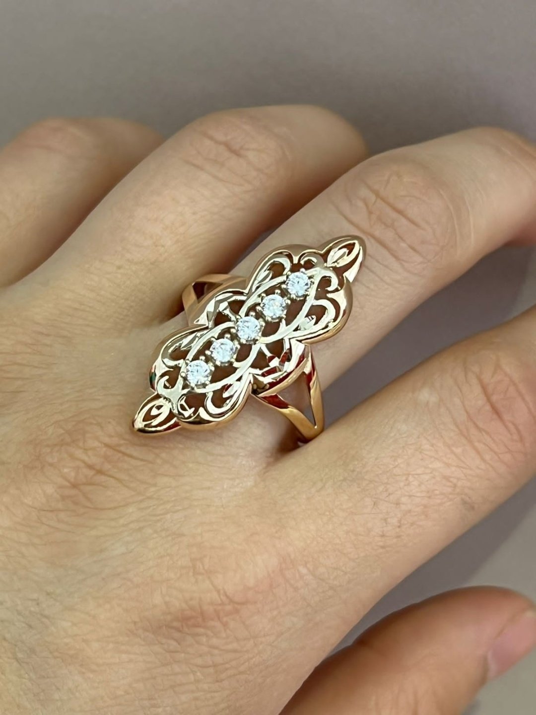 Кольцо Diamond 07465 размер 20.5 вес 3.69 г золото, фианит купить,NaN