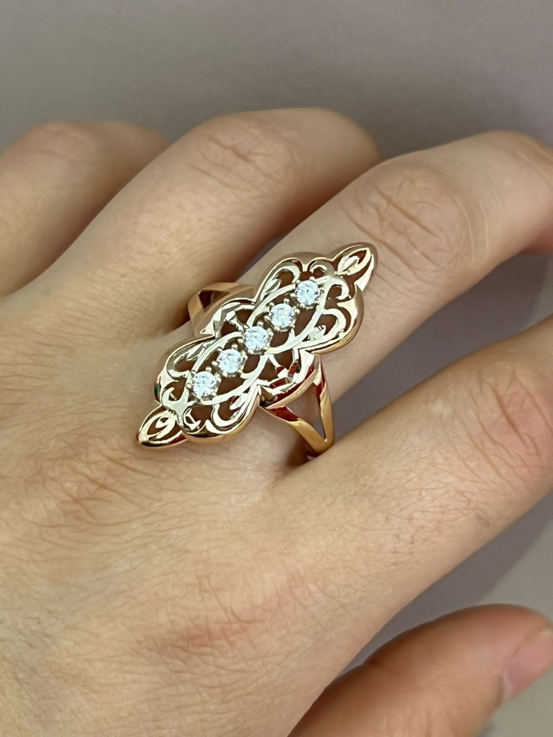 Кольцо Diamond 07465 размер 20.5 вес 3.69 г золото, фианит купить,NaN