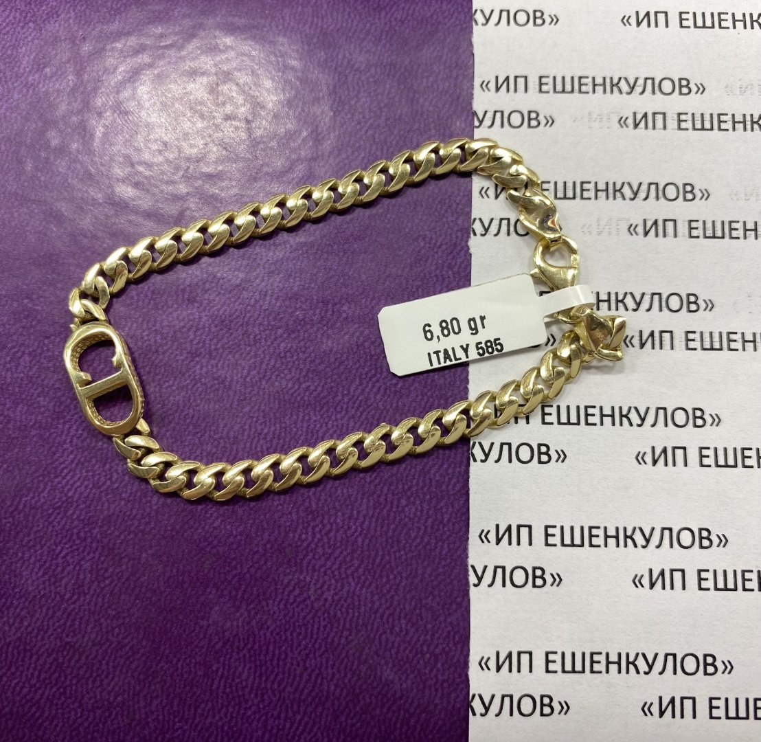 Браслет Italian Gold Италия длина 19 см, вес 6.8 г золото, плетение бисмарк купить,NaN