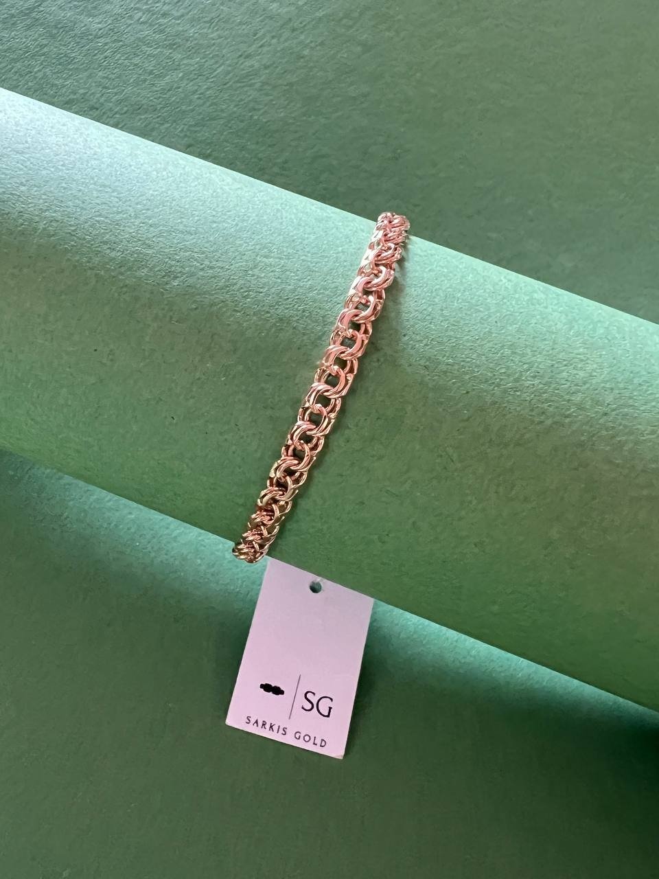 Браслет Sarkis Gold 0346 длина 17.5 см, вес 6 г золото, плетение бисмарк купить,NaN