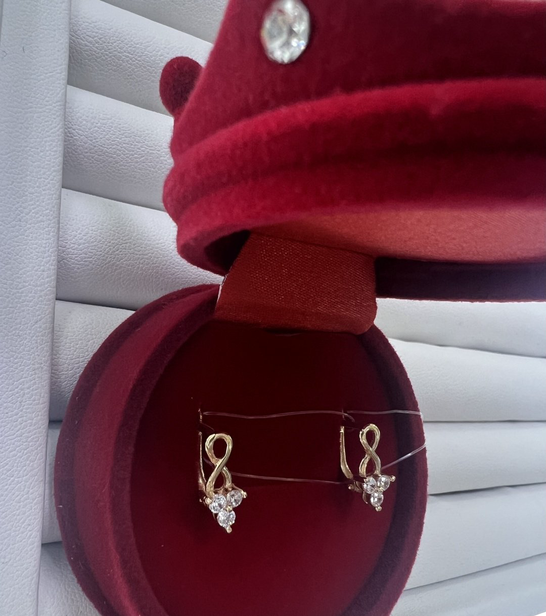 Серьги 14643020_Детский сережки золото 585 .Gulnur gold. 102297 вес 1.55 г золото, фианит купить,NaN