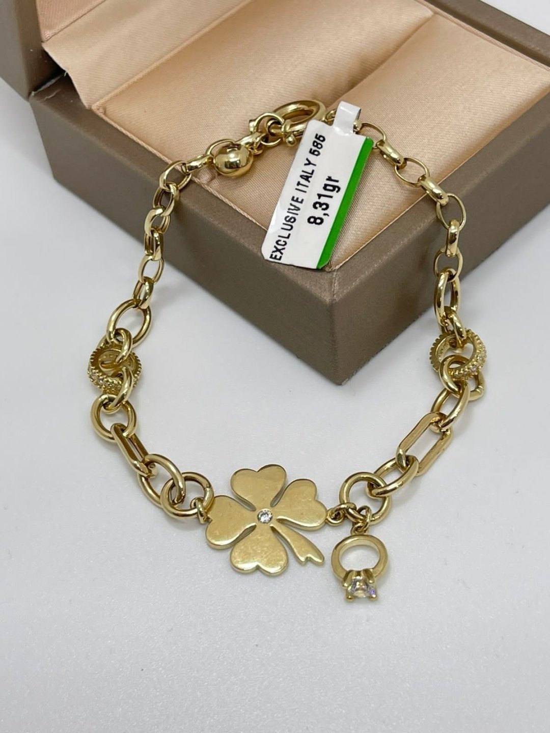 Браслет Anel Gold 473240 длина 20 см, вес 8.31 г золото, плетение шопард купить,620450