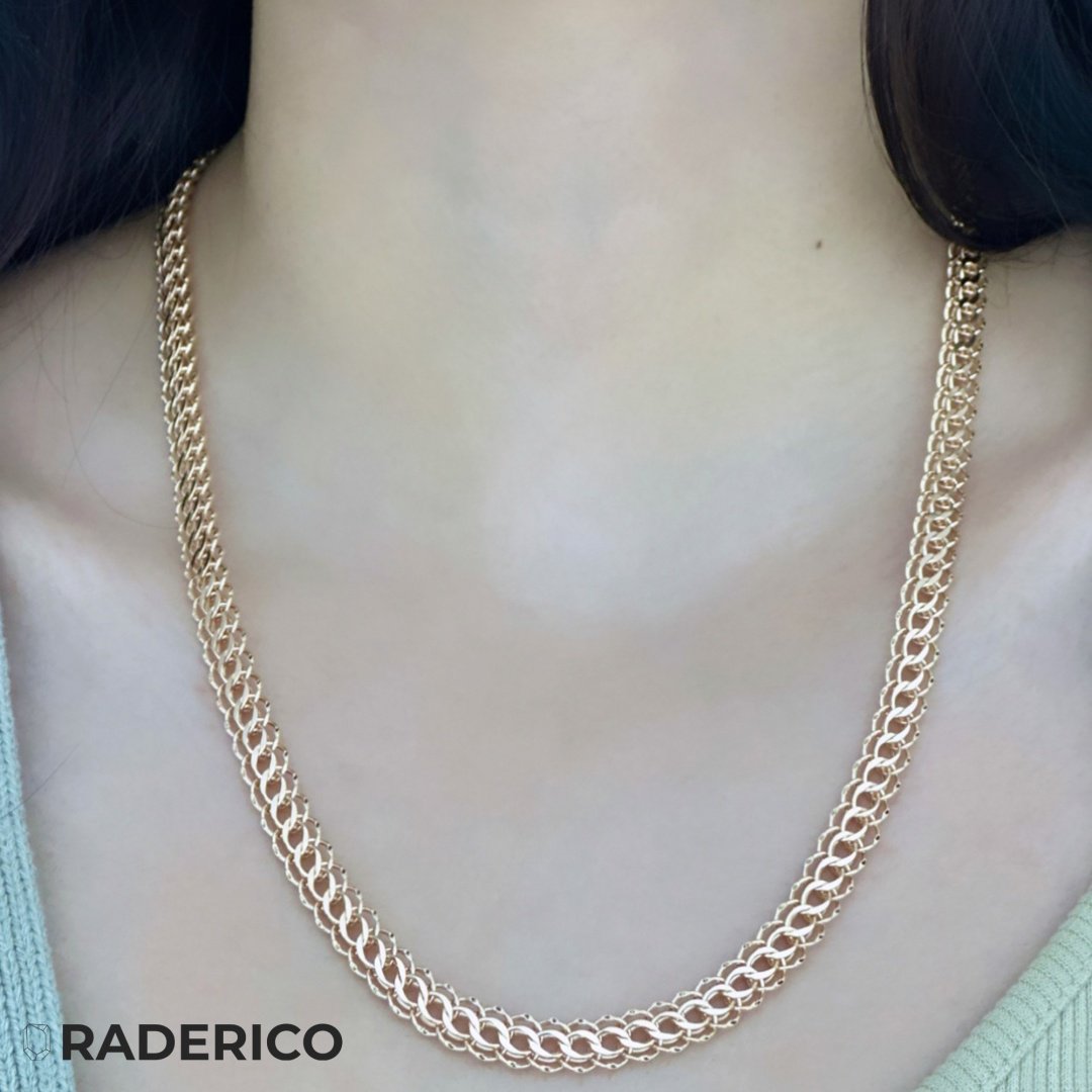Цепь Raderico QR565023356 длина 55 см, вес 7.95 г золото, плетение питон купить,NaN