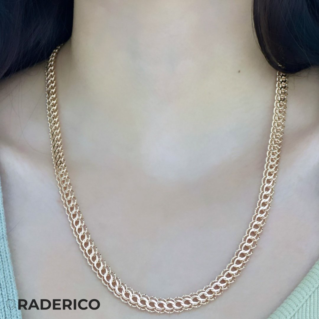 Цепь Raderico QR565023356 длина 55 см, вес 7.95 г золото, плетение питон купить,NaN