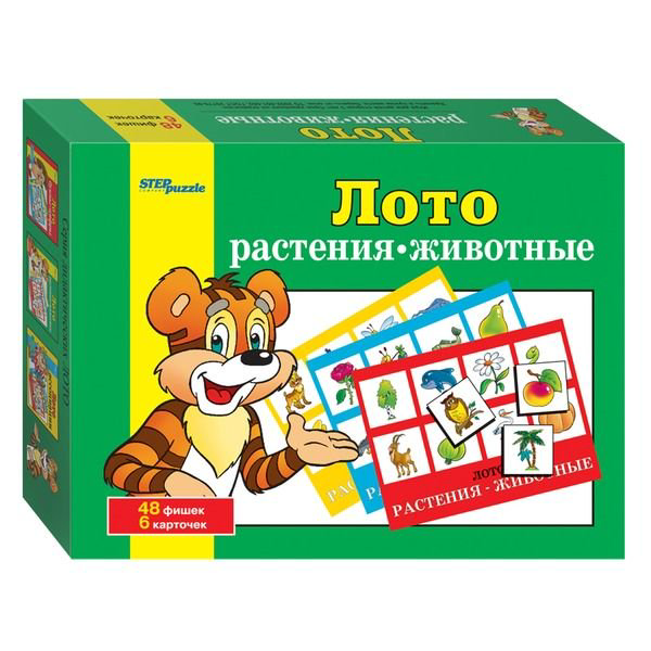 Настольная игра Step Puzzle Лото Растения-животные купить,NaN