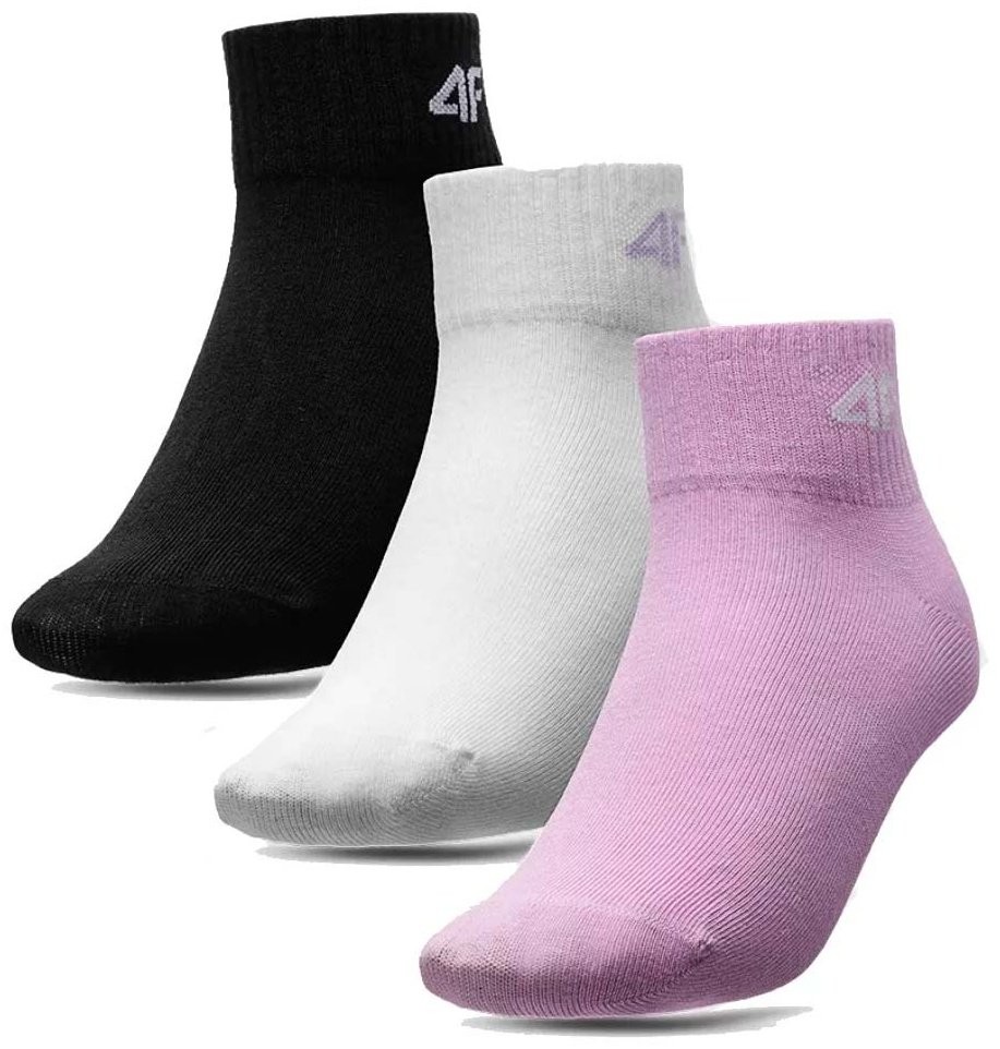 Носки 4F 4FJSS23USOCF098-91S 3 пары черный, белый, фуксия 36-38 купить,NaN