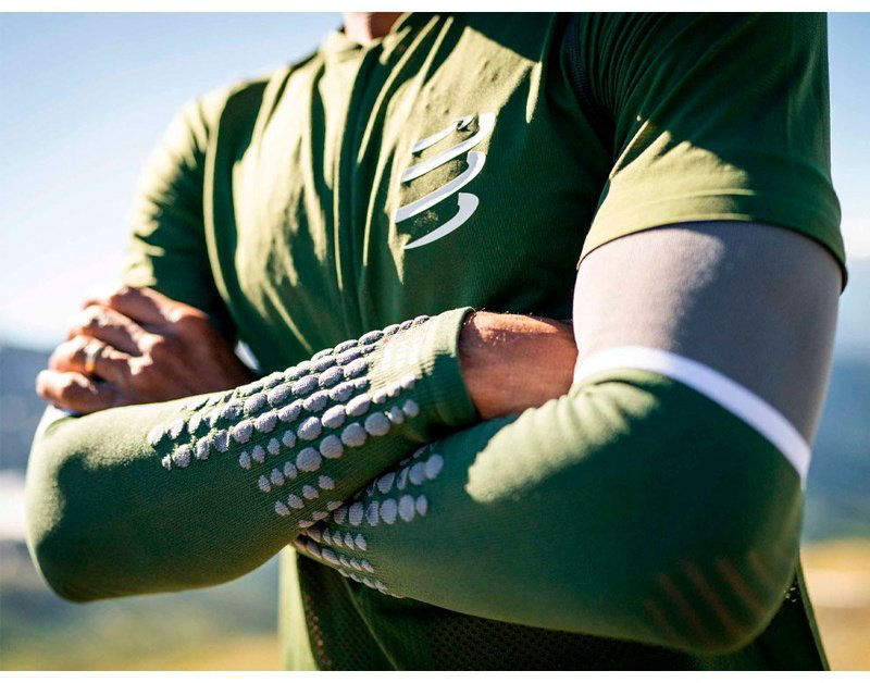 Налокотник Compressport ArmForce Ultralight SU00008B серый, зеленый T2 купить,NaN