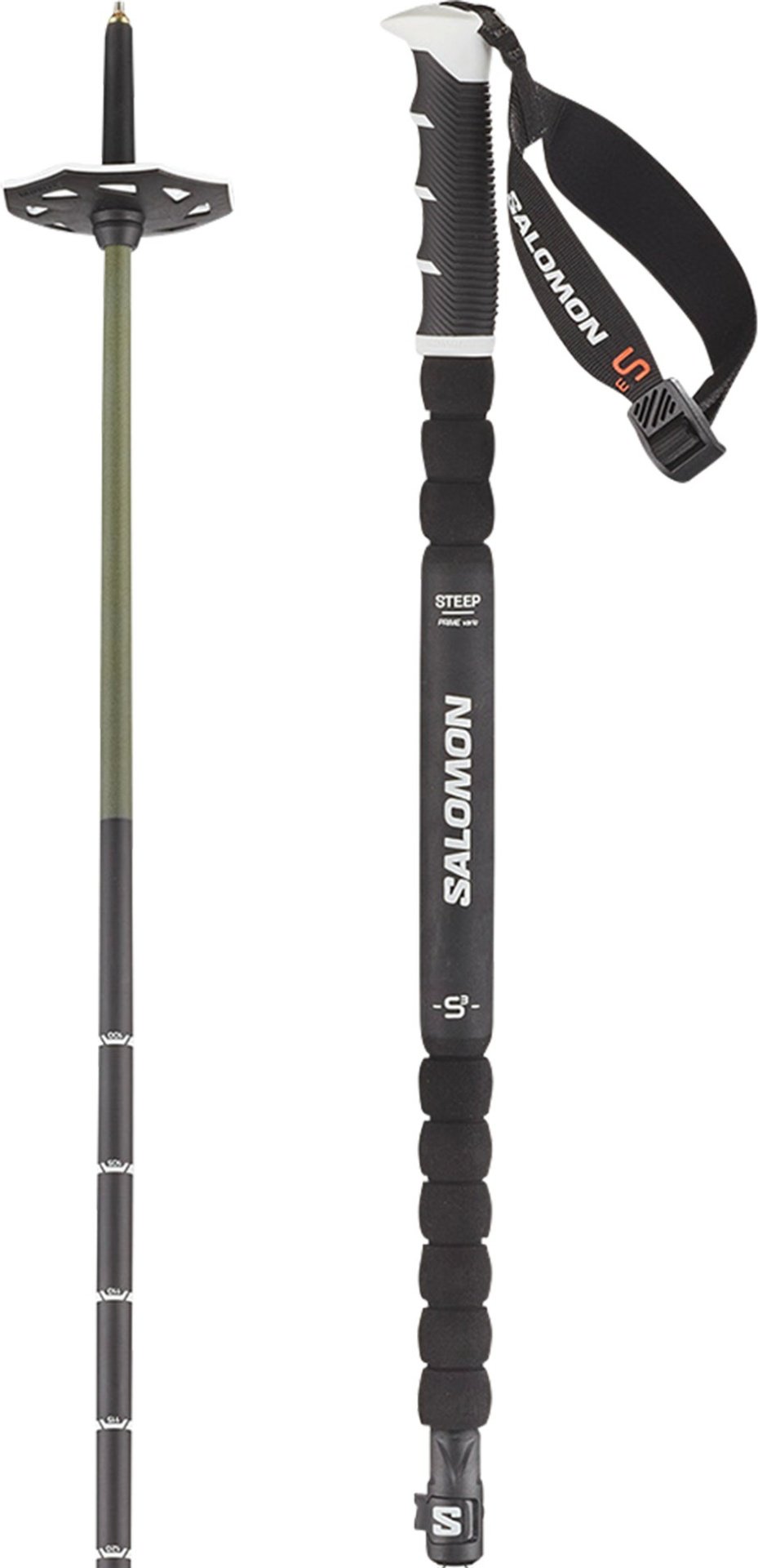 Палки для лыж Salomon Steep Prime Vario S3, L47928300 135 черный