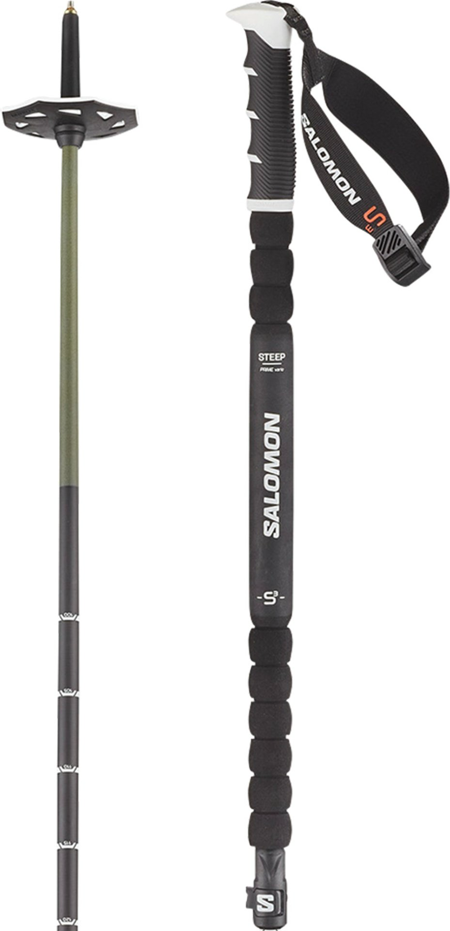Палки для лыж Salomon Steep Prime Vario S3, L47928300 135 черный