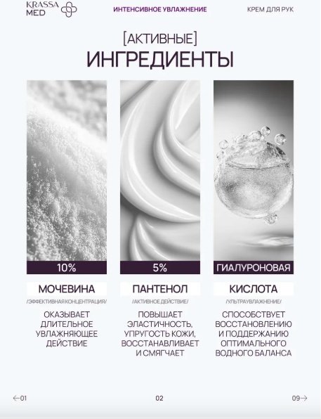 KRASSA Интенсивное увлажнение крем для рук 75 мл купить,NaN