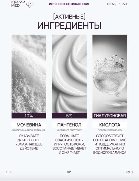 KRASSA Интенсивное увлажнение крем для рук 75 мл купить,NaN