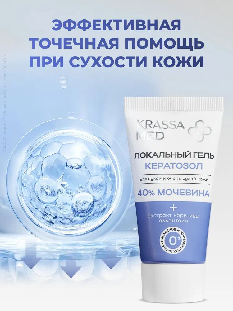 KRASSA Кератозол 40% мочевина гель для ног 50 мл купить,NaN