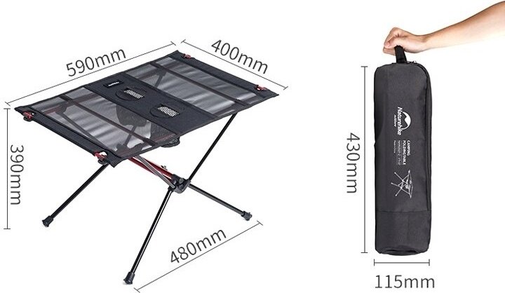 Naturehike стол NH19Z027-Z черный