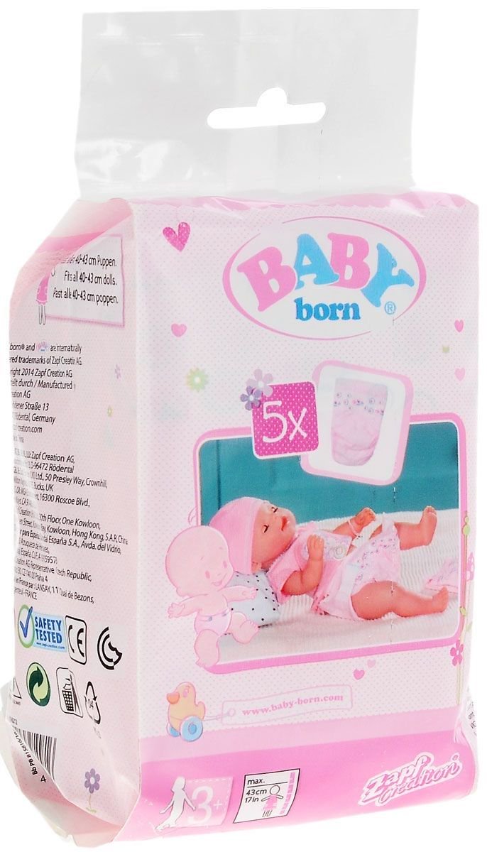 Памперсы Zapf Baby Born 5шт купить,NaN