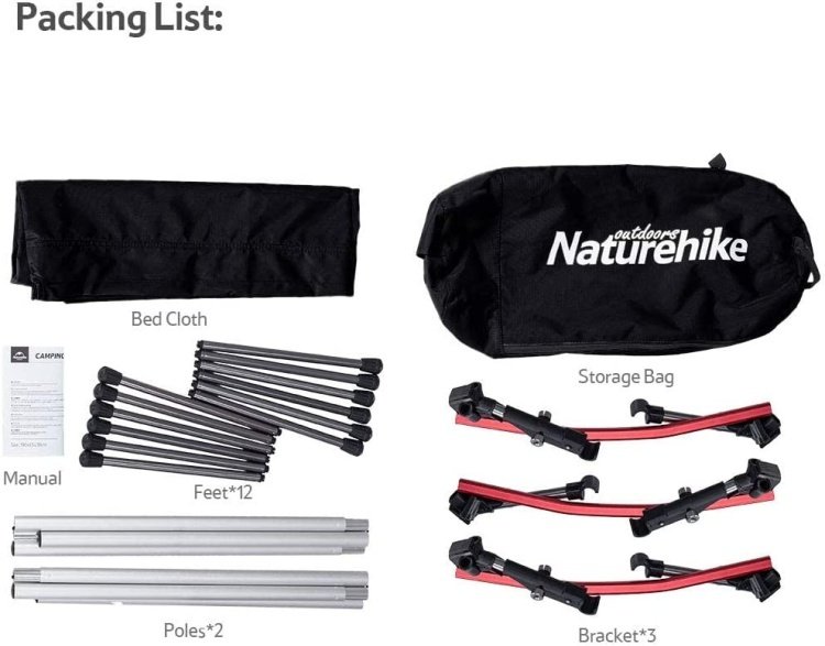 Раскладушка Naturehike NH19JJ006 черный купить,NaN