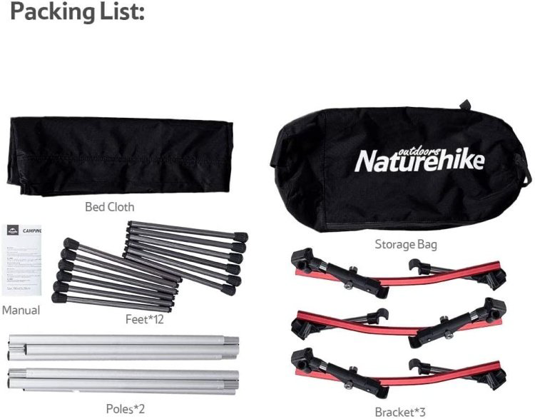 Раскладушка Naturehike NH19JJ006 черный купить,NaN