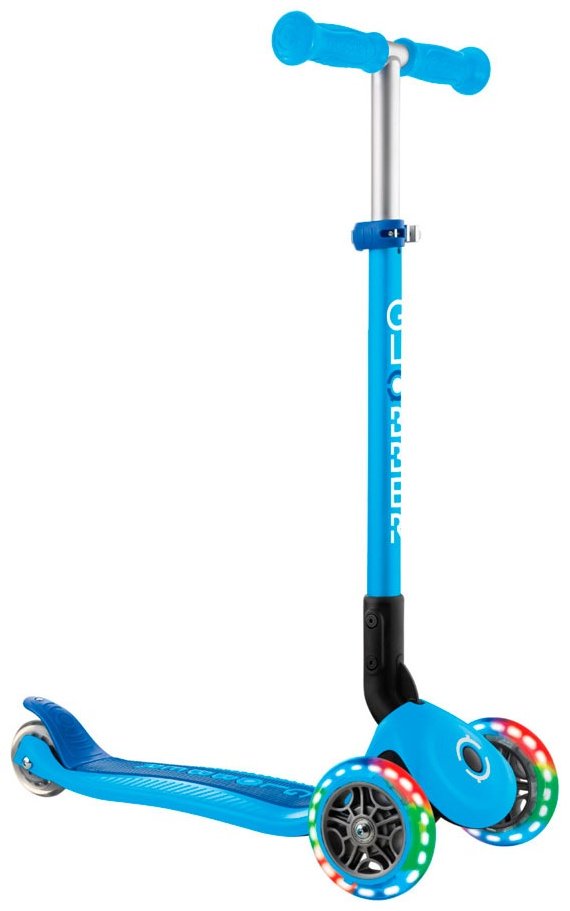 Самокат Globber Primo Foldable Lights, 432-101-3 голубой купить,NaN