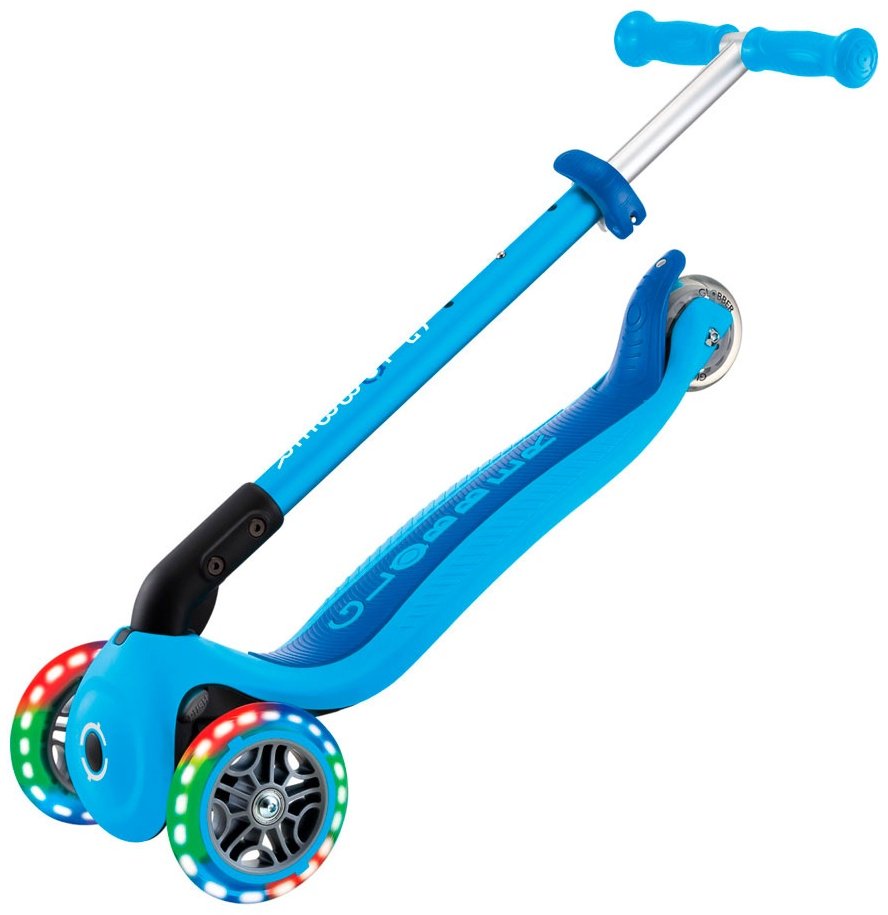 Самокат Globber Primo Foldable Lights, 432-101-3 голубой купить,NaN