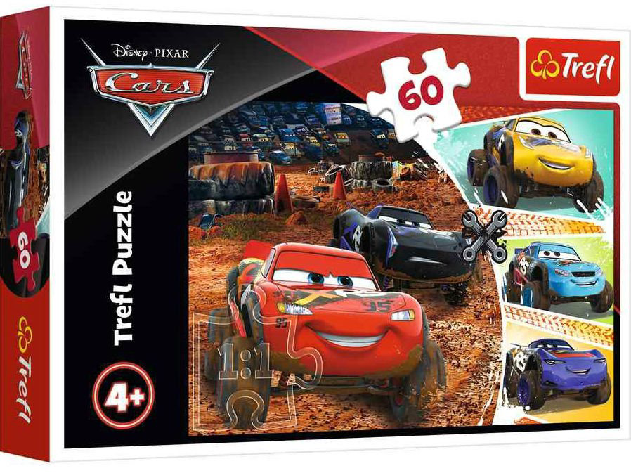 Пазл Trefl Cars Молния Маккуин с друзьями 60 деталей купить,NaN