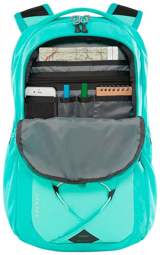 Рюкзак The North Face полиэстер бирюзовый купить,NaN