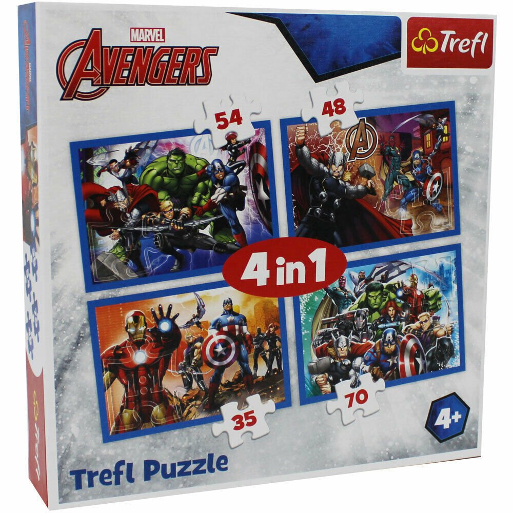 Пазл Trefl The Avengers 4-в-1 Бесстрашные Мстители купить,NaN