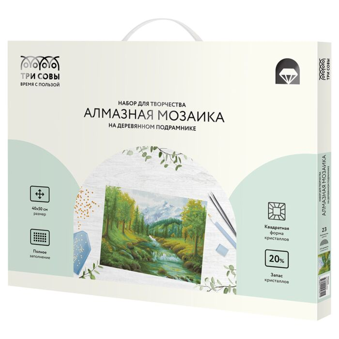 Алмазная мозаика Три Совы Горная река 40х50см купить,NaN