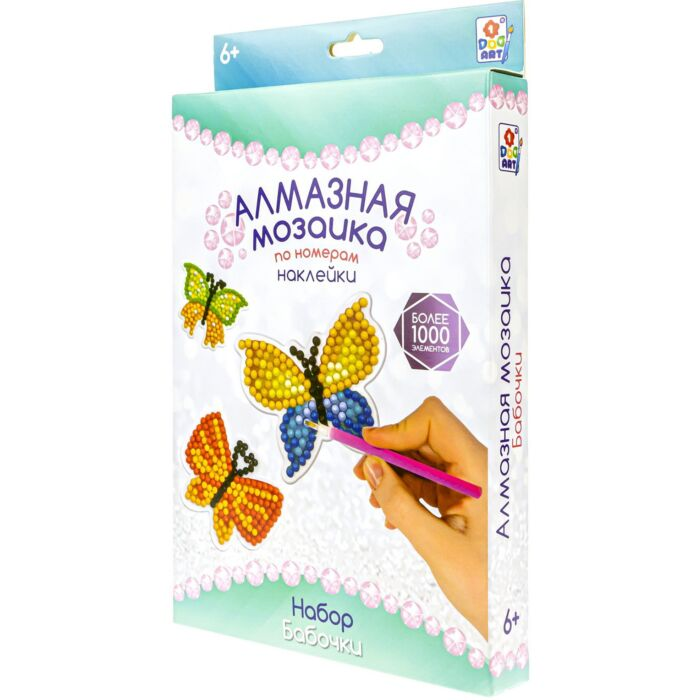 Алмазная мозаика 1Toy Art Наклейки Набор Бабочки купить,NaN