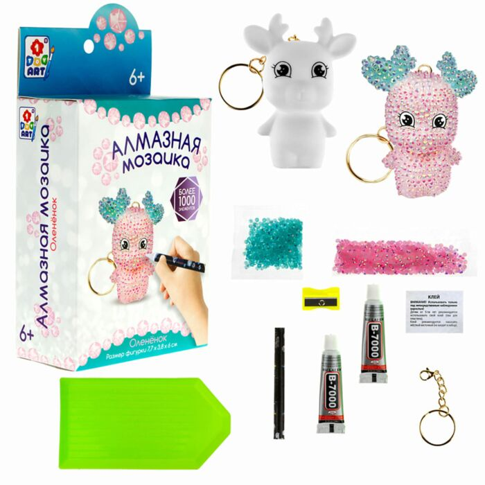 Алмазная мозаика 1Toy Art Набор для создания брелока Оленёнок купить,NaN