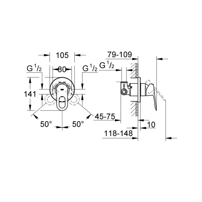 Внешняя и встраиваемая части смесителя для душа Grohe BauLoop 29042000 - ForteMarket Внешняя и встраиваемая части смесителя для душа Grohe BauLoop 29042000 купить,0