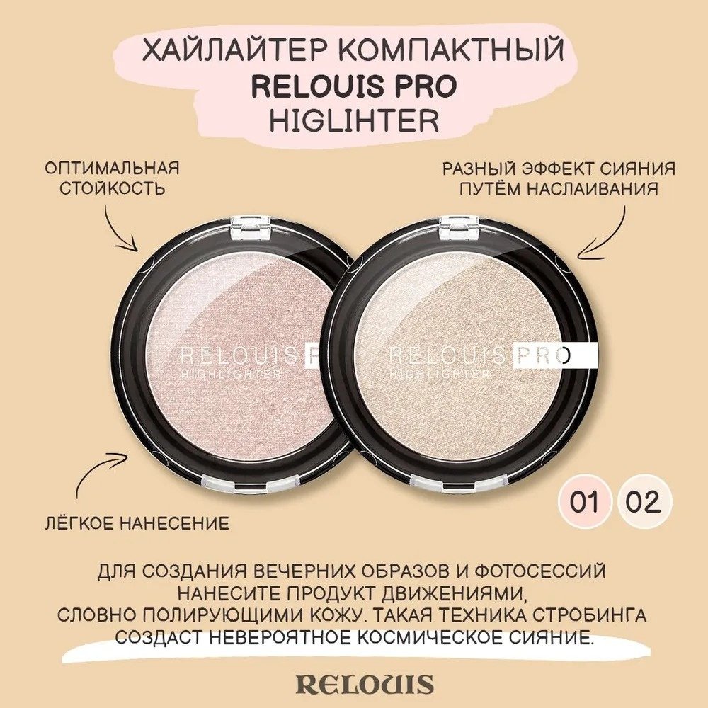RELOUIS PRO хайлайтер 01 Pearl купить,NaN