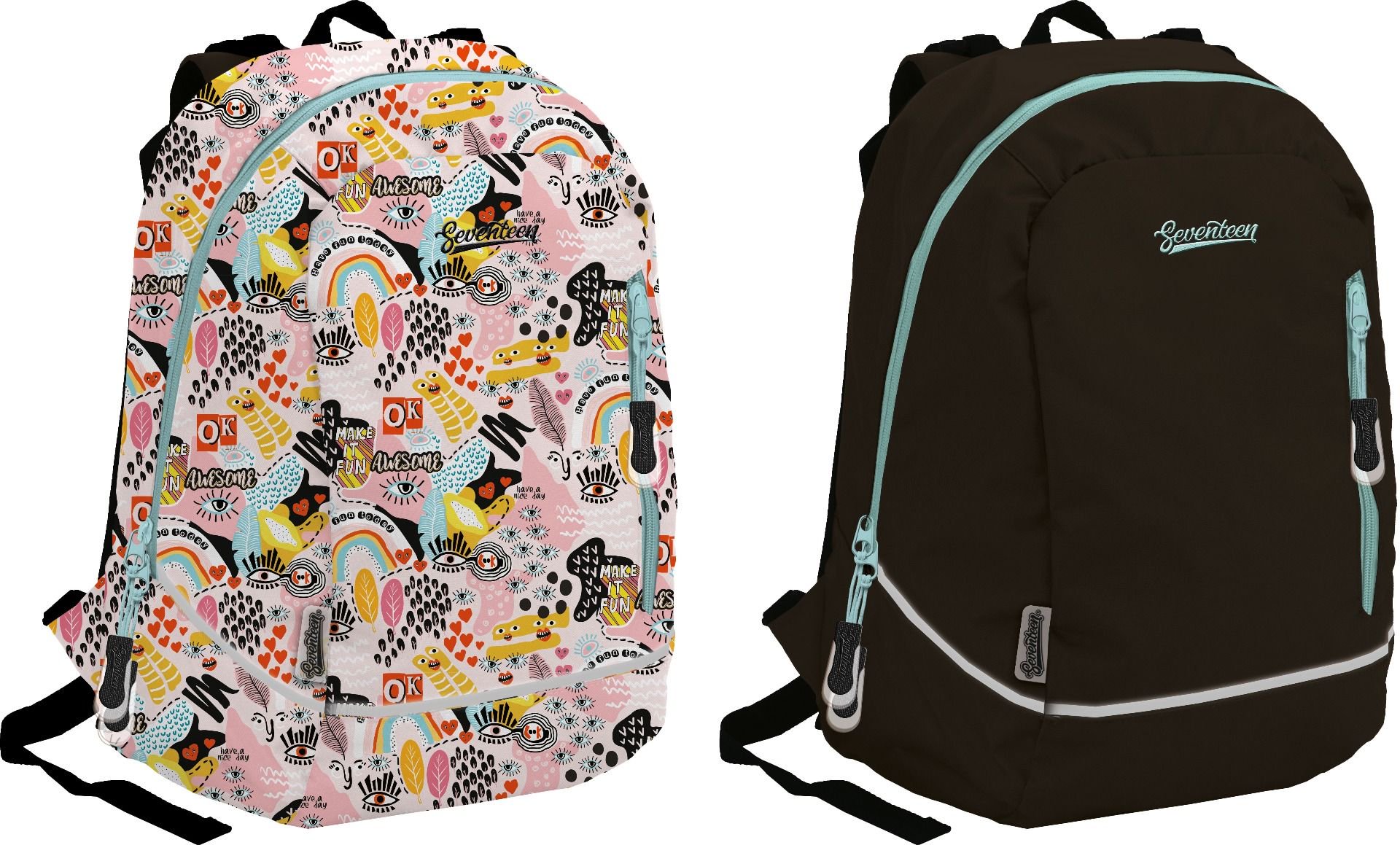Рюкзак двусторонний Seventeen Doodle 43х32х19 см купить,NaN