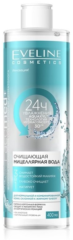 Eveline Cosmetics Facemed+ очищающая мицеллярная вода 400 мл купить,NaN
