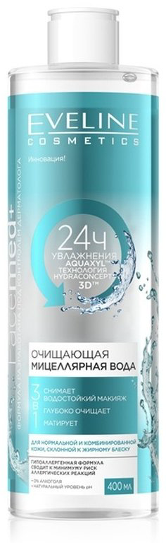 Eveline Cosmetics Facemed+ очищающая мицеллярная вода 400 мл купить,NaN