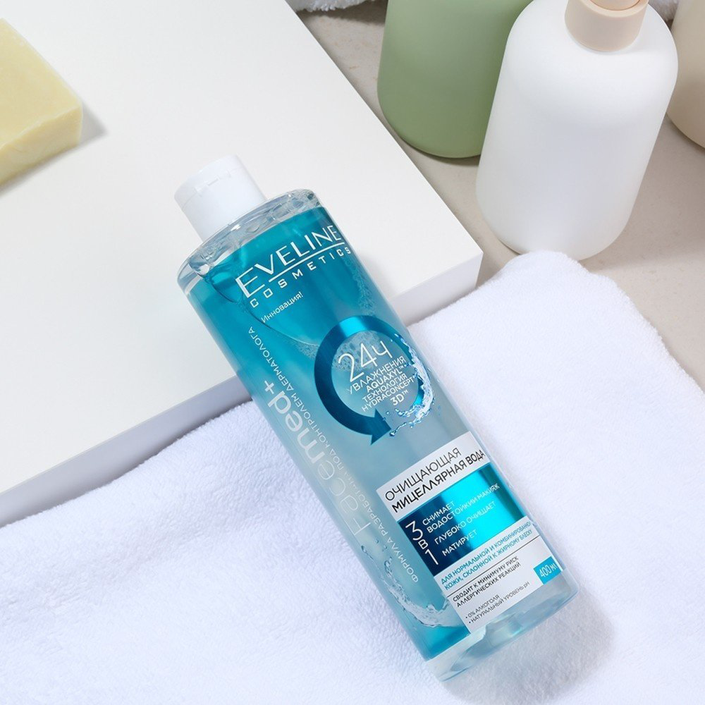 Eveline Cosmetics Facemed+ очищающая мицеллярная вода 400 мл купить,NaN