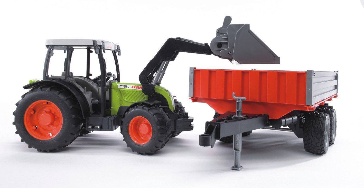 Трактор  BRUDER Claas Nectis 267 F с погрузчиком и прицепом 