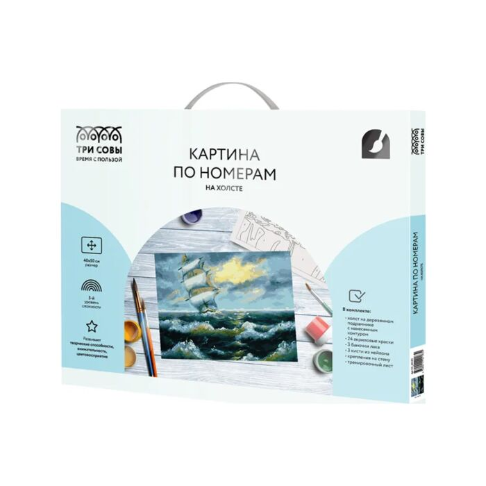 Картина по номерам Три Совы Шторм 30х40см 24 цвета купить,NaN