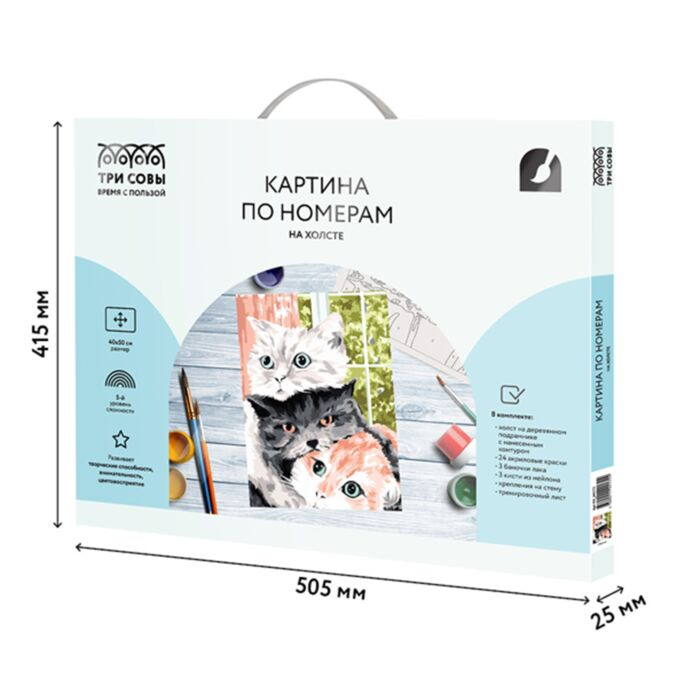 Картина по номерам Три Совы Друзья 30х40см 24 цвета купить,NaN