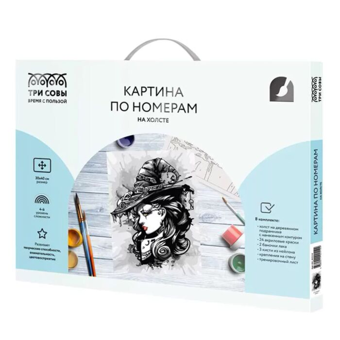 Картина по номерам Три Совы Готический стиль 30х40см 18 цветов купить,NaN