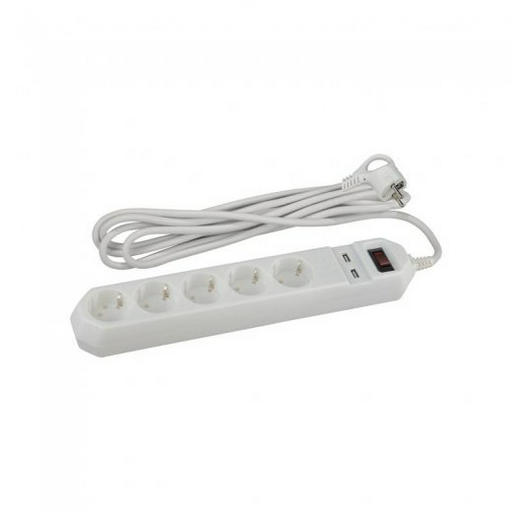 Сетевой фильтр Эра Б0019037 USF-5ES-1.5M-USB-W 1.5 м белый
