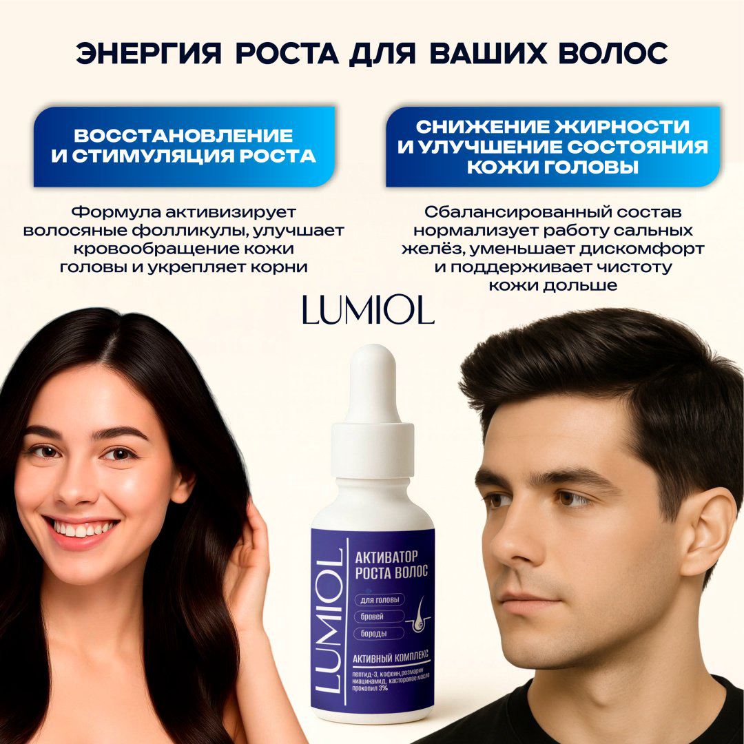 Сыворотка для роста волос Lumiol Hair Growth 30 г купить,NaN