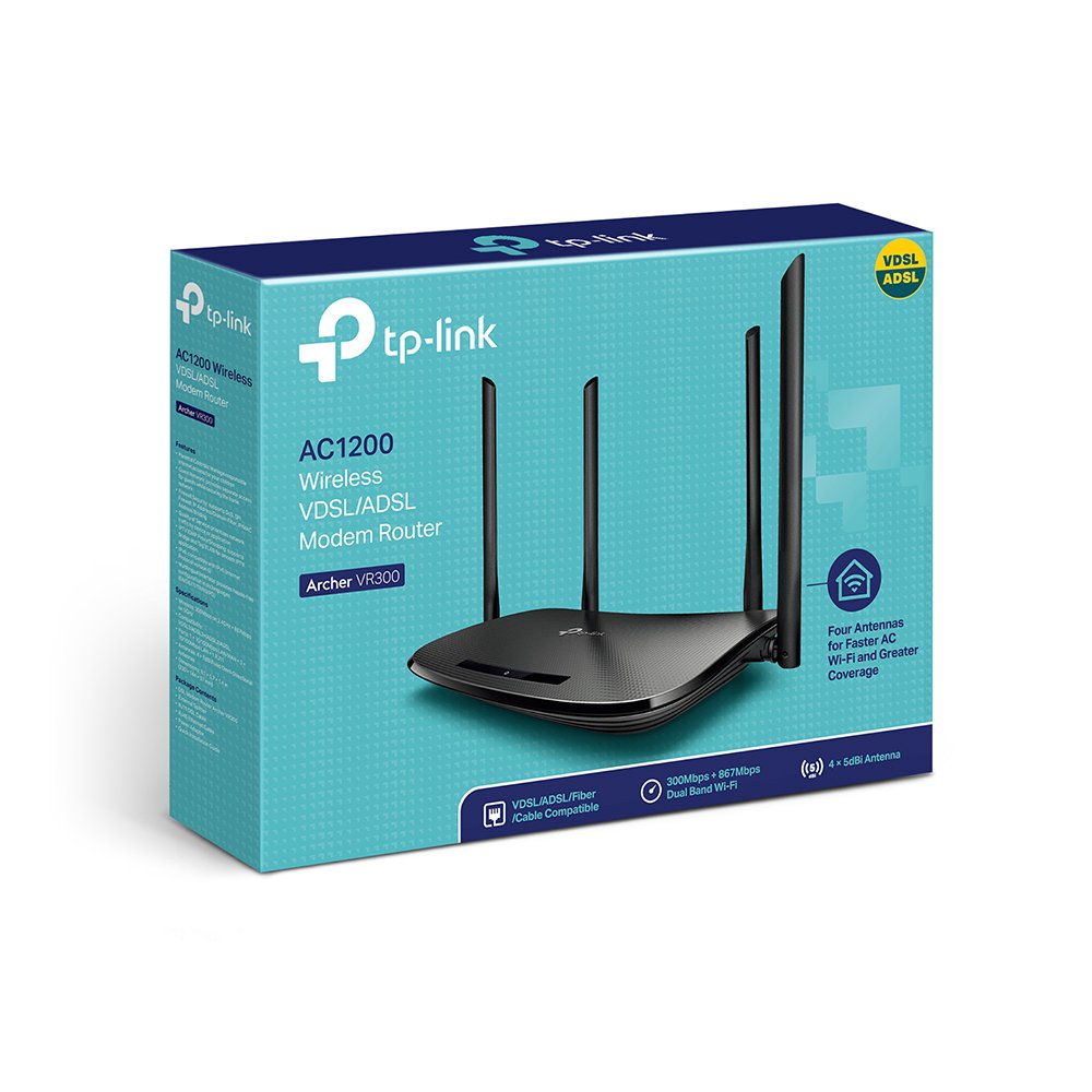 Маршрутизатор  DSL TP-Link AC1200 черный