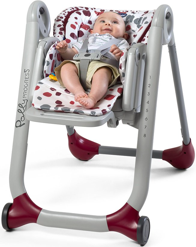 Стульчик для кормления Chicco Polly Progres5 Cherry белый купить,NaN