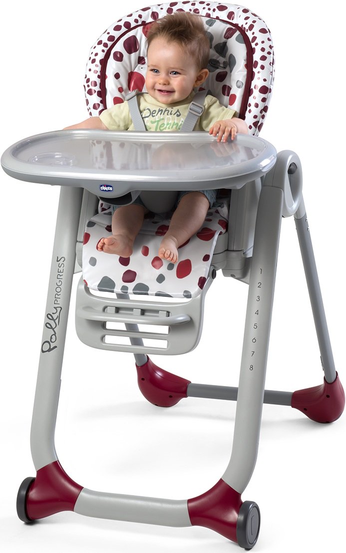 Стульчик для кормления Chicco Polly Progres5 Cherry белый купить,NaN
