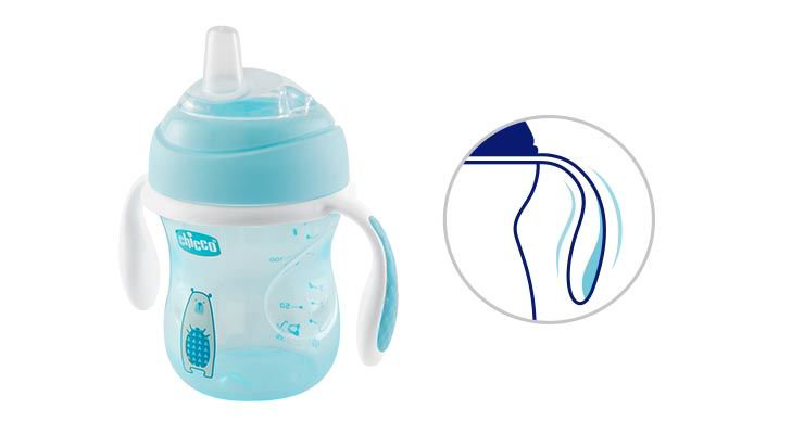 Поильник Chicco Transition Cup 4M+ Boy голубой купить,NaN