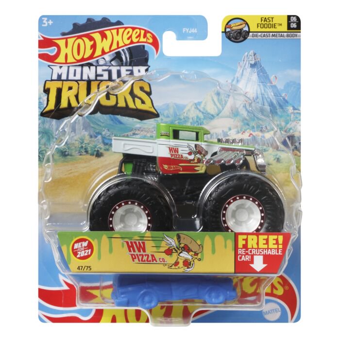 Машинка Hot Wheels Monster Trucks 1:64 Pizza FYJ44/GTH69 купить,NaN