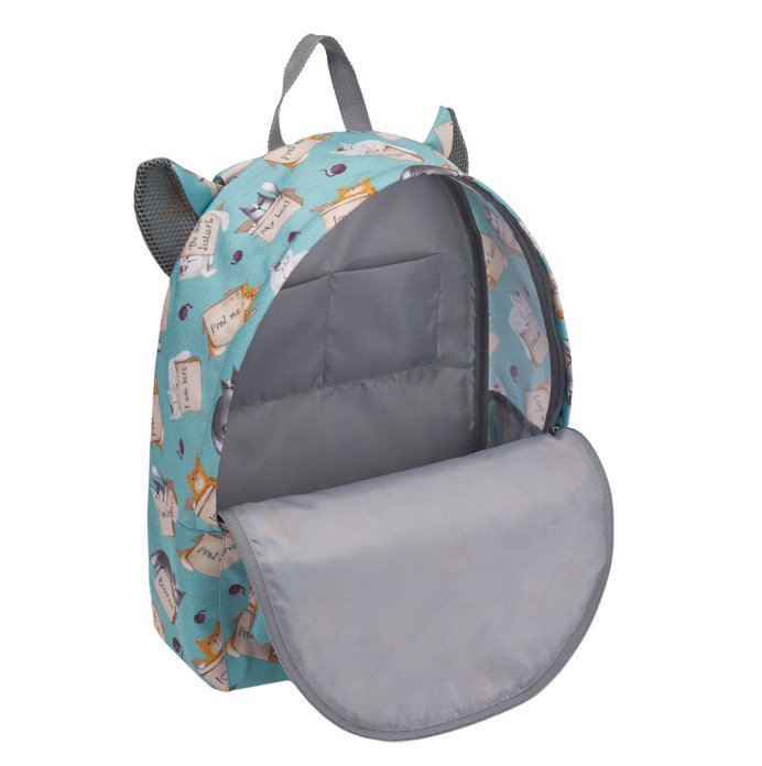 Рюкзак Erich Krause EasyLine Animals 17L Cat&Box 29x39x13см голубой купить,NaN