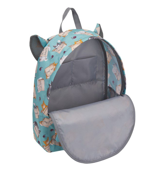 Рюкзак Erich Krause EasyLine Animals 17L Cat&Box 29x39x13см голубой купить,NaN