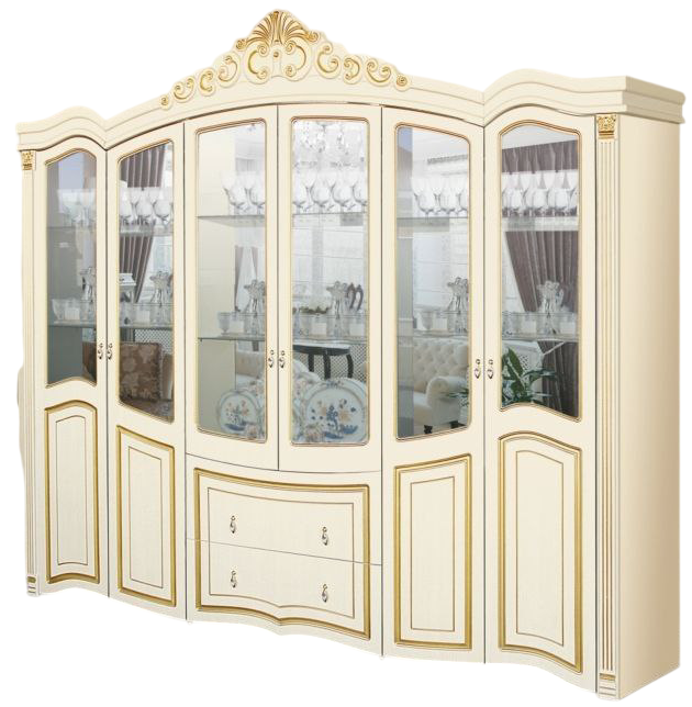  Стенка для гостиной Elegant Саванна 288.5x48.2x261.5см кремовый купить,NaN